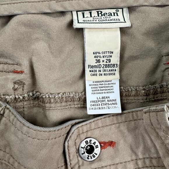 L.L. Bean Men's khaki Hiking Pants size 36x28 outdoor - Picture 4 of 6